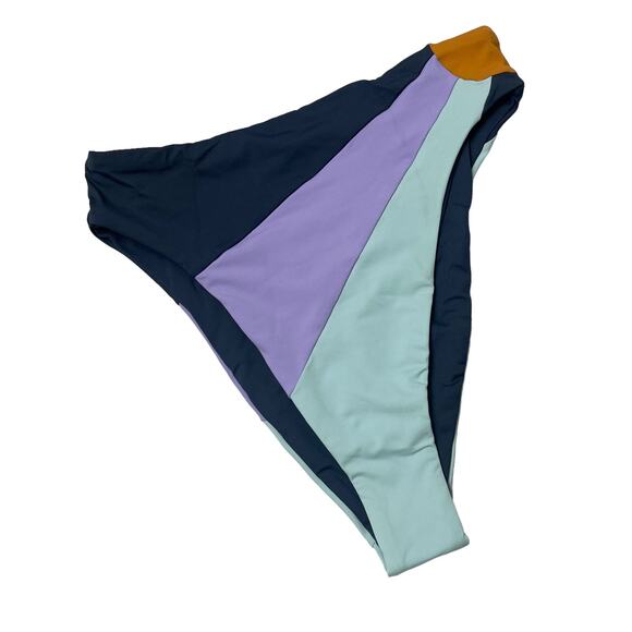 L*SPACE Luca Sunburst Bikini Bottom Slate Pool Wisteria High Leg Size Small NWT - Picture 4 of 7
